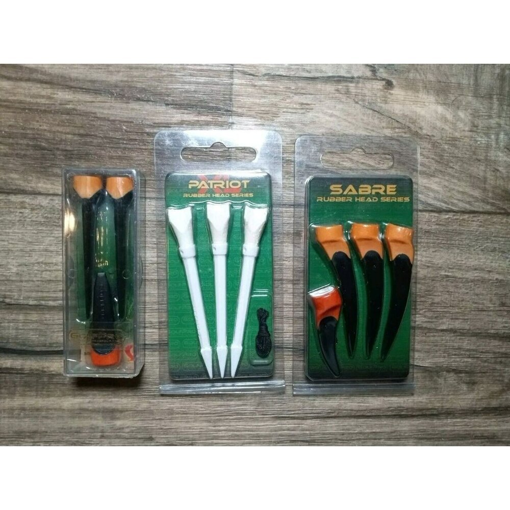 Golf Pro Rubber Head Tees 3 Packs Patriot,Sabre